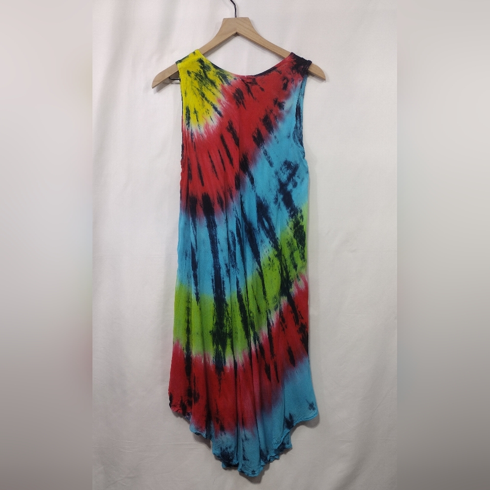 NWT Ace Fashion Tie Dye Dress Women's OS Multicolor Artsy Retro Boho 90s Y2K - Picture 4 of 9